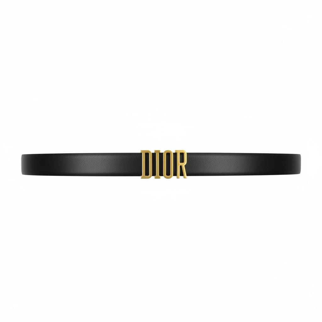 Dior Logo Leather Belt β Black with Gold Logo π€β¨