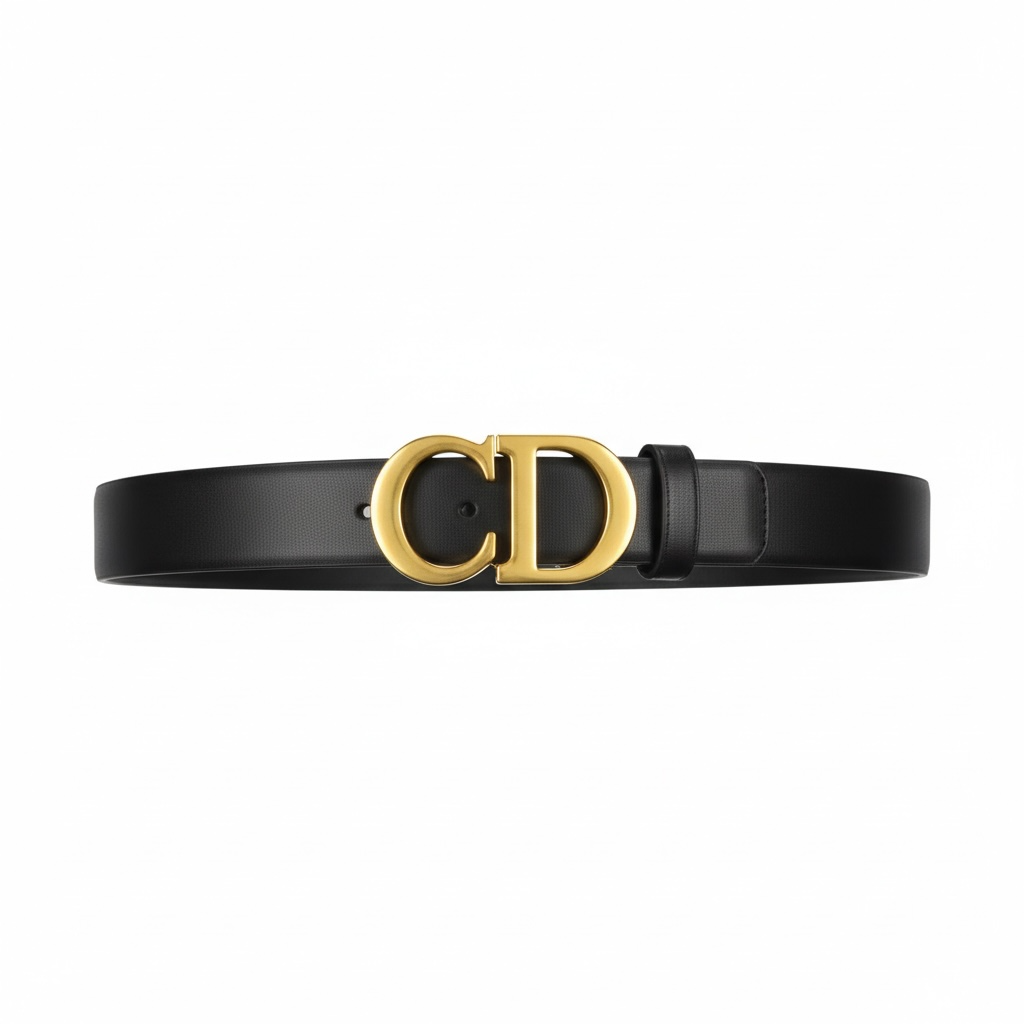 Dior CD Icon Leather Belt β Black with Gold Buckle π€β¨
