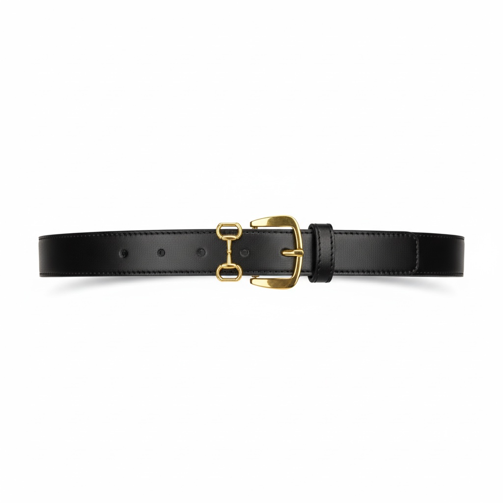Gucci Horsebit Leather Belt – Black with Gold Hardware 🖤✨
