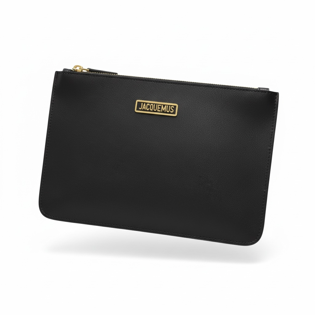 Jacquemus Le Zip Leather Pouch – Black 🖤✨