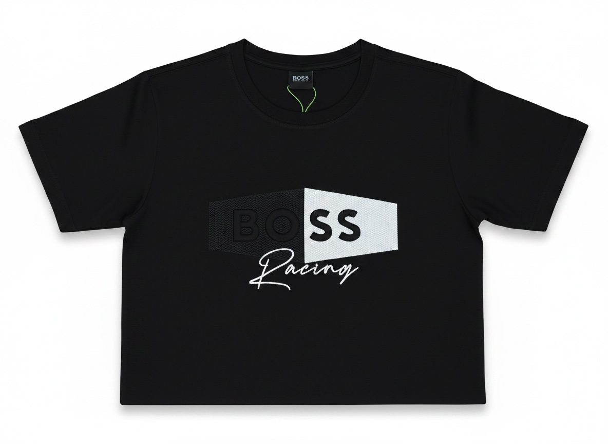 HUGO BOSS Racing Black Graphic T-Shirt π€π Sport Luxe Edition