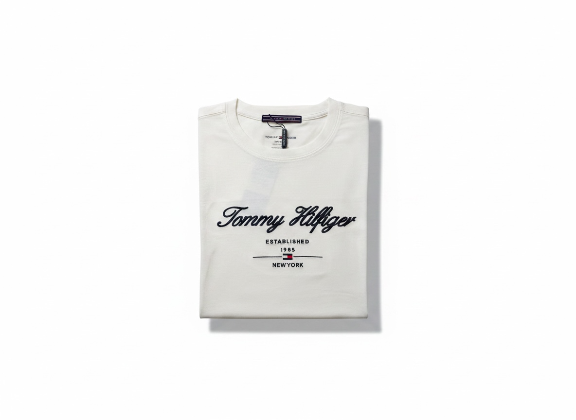 Tommy Hilfiger White Script Logo T-Shirt π€πΊπΈ Classic Heritage Edition