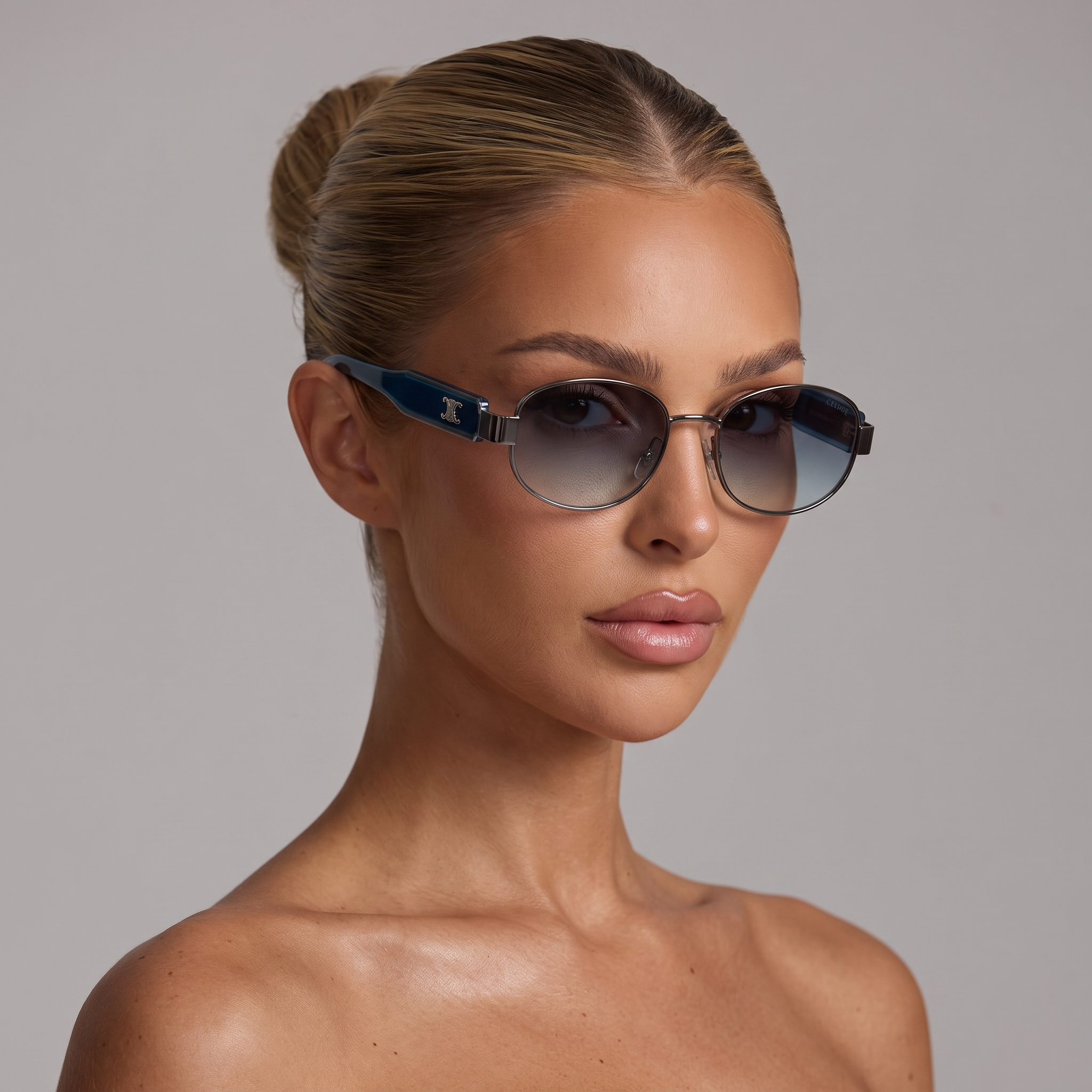 Celine Inspired Blue Round Sunglasses β Effortless Parisian Style πβ¨