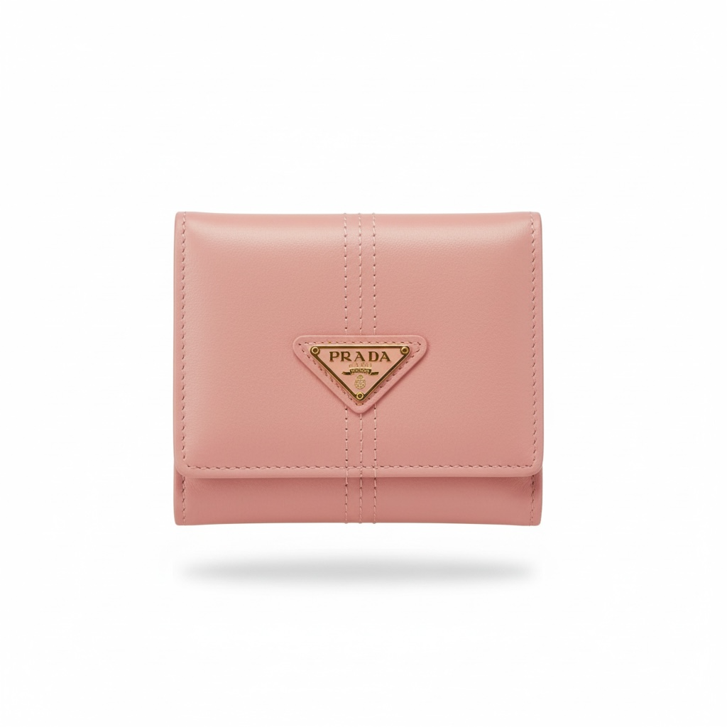 Prada Blush Pink Leather Compact Wallet πβ¨