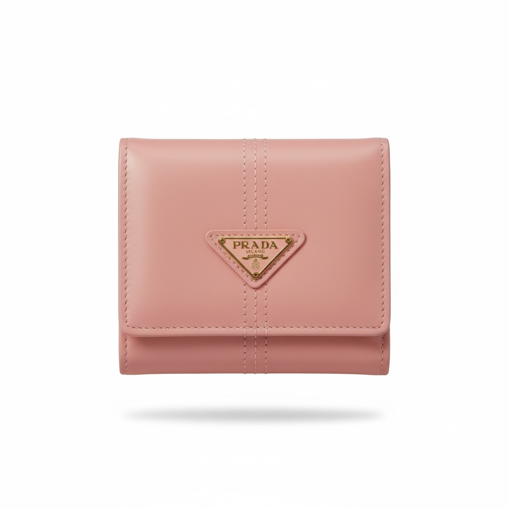 Prada Blush Pink Leather Compact Wallet πβ¨