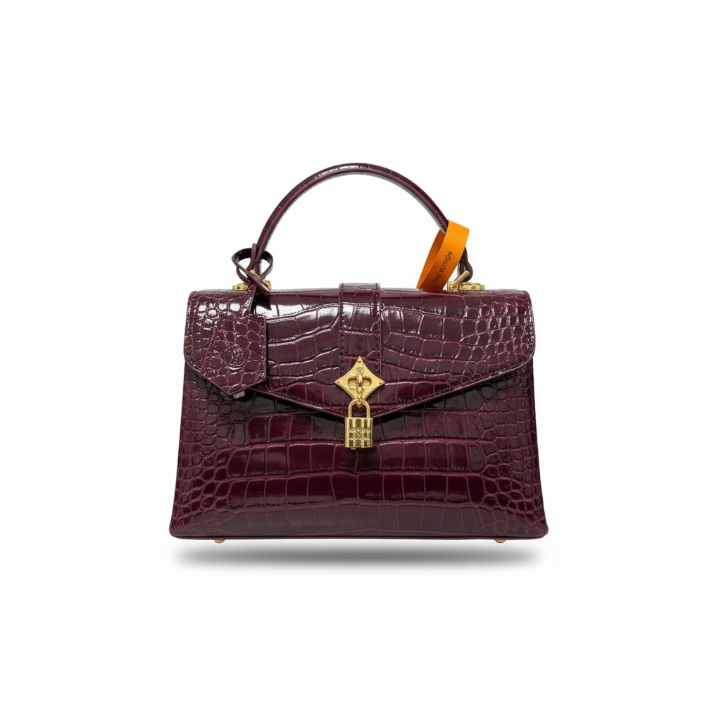 Louis Vuitton Crocodile-Embossed Top-Handle Bag β Burgundy Wine π·π