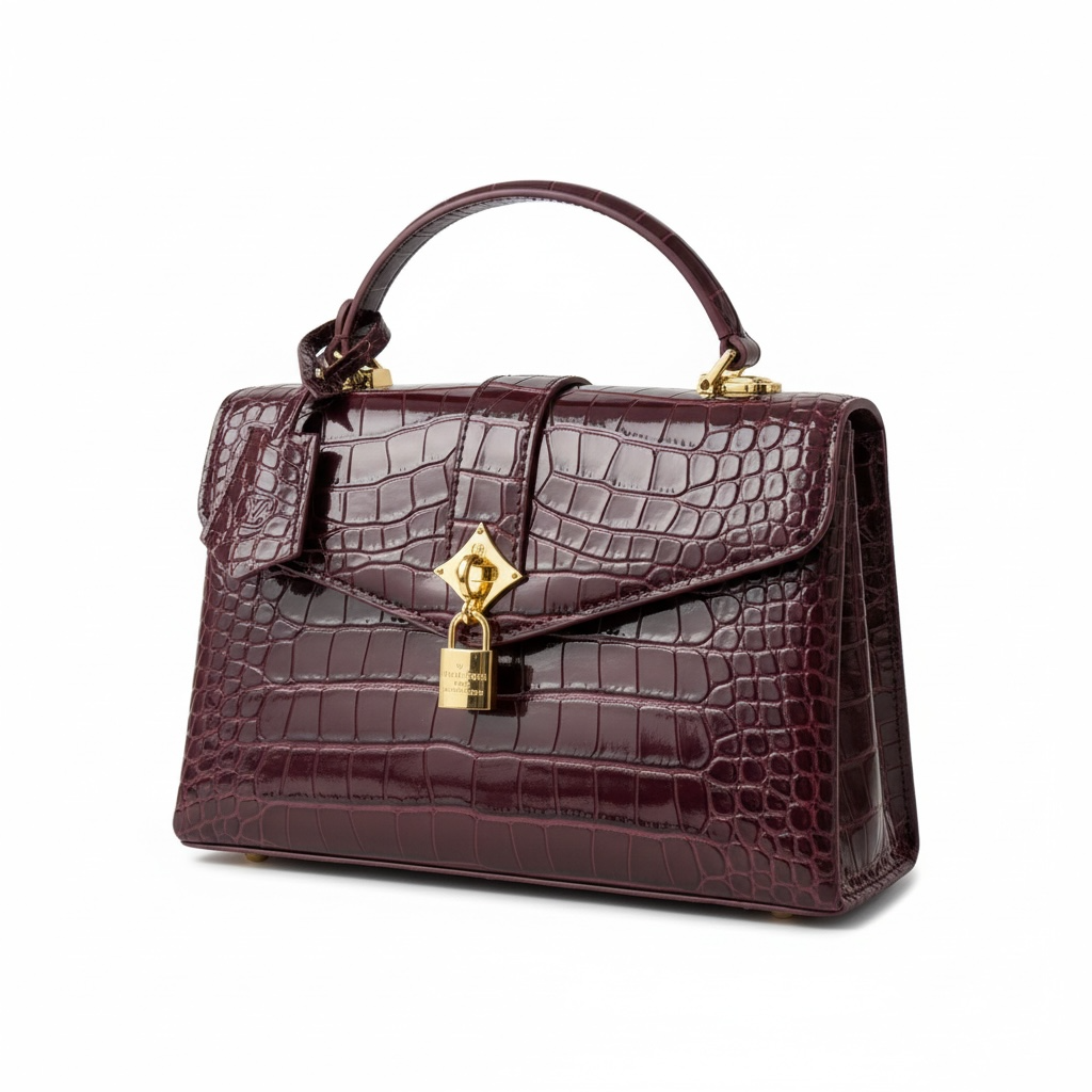 Louis Vuitton Crocodile-Embossed Top-Handle Bag β Burgundy Wine π·π
