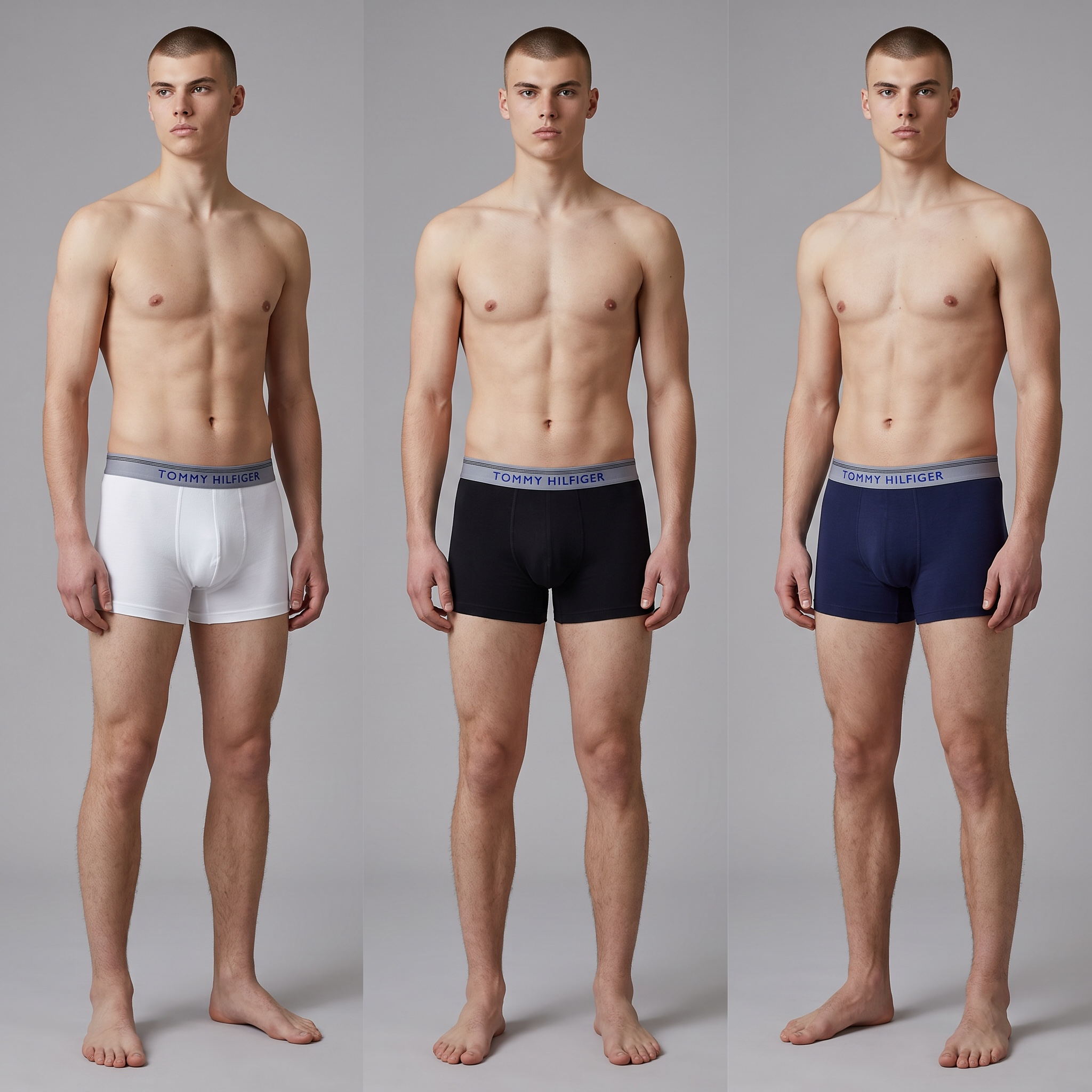Tommy Hilfiger Cotton Boxer Briefs β 3-Pack (White, Black & Navy)