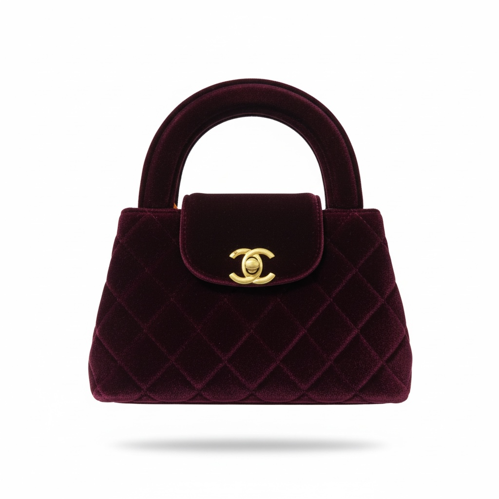 π·β¨ Chanel Quilted Velvet Top-Handle Bag β Burgundy Elegance β¨π·