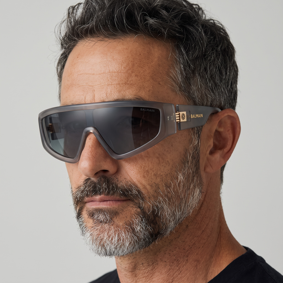 πΆοΈ Balmain Shield Visor Sunglasses β Smoke Grey Edition