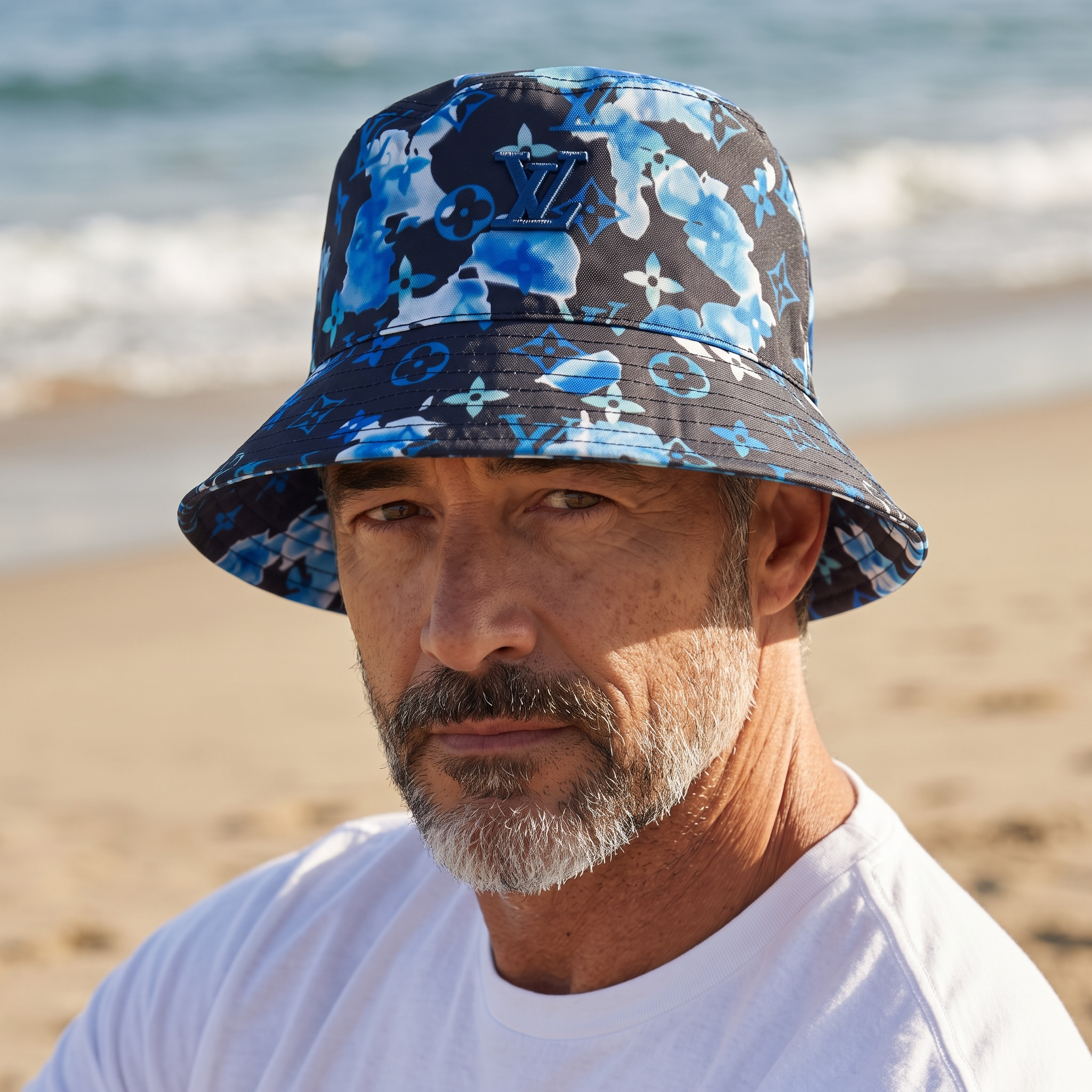 Louis Vuitton Midnight Bloom Bucket Hat ππ | Blue Monogram Edition