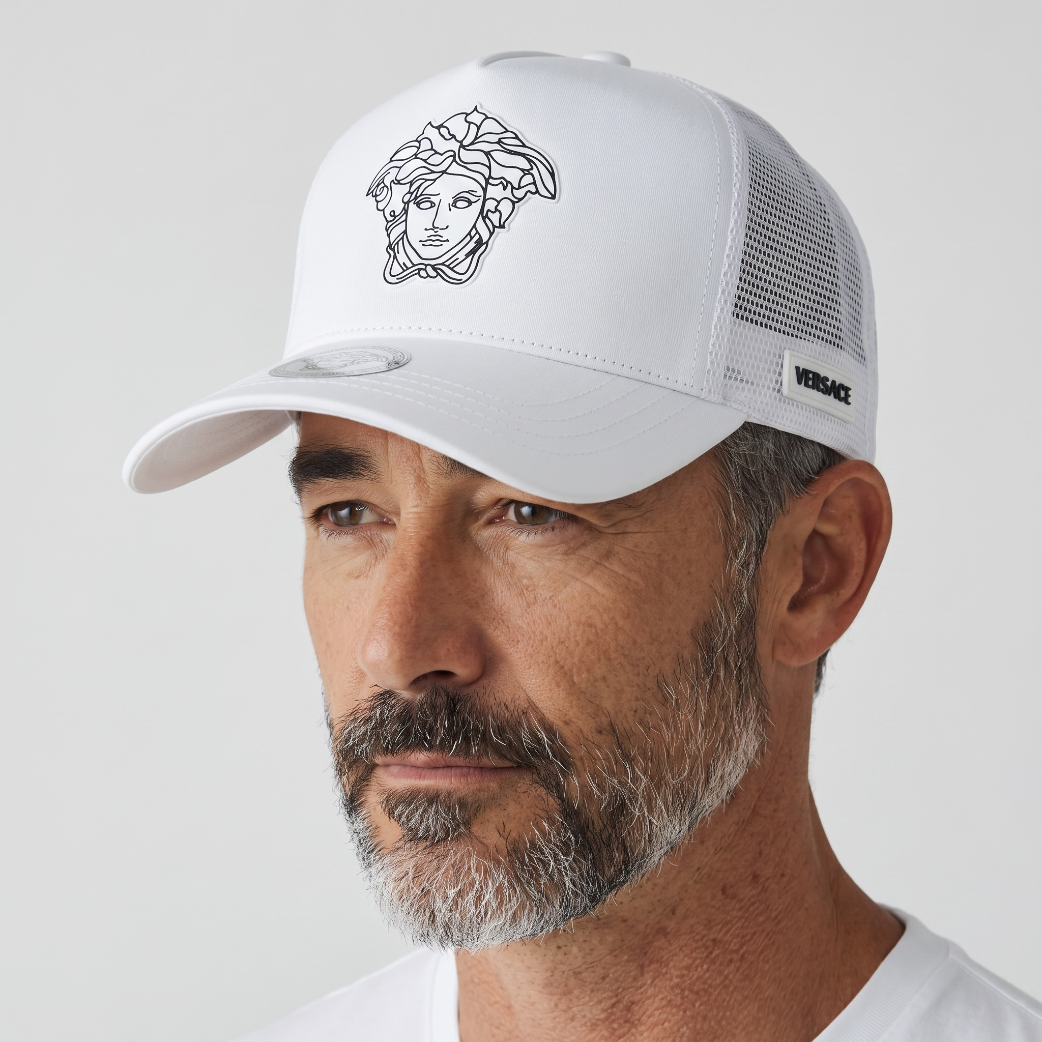 Versace Medusa White Trucker Cap π€π₯π§’