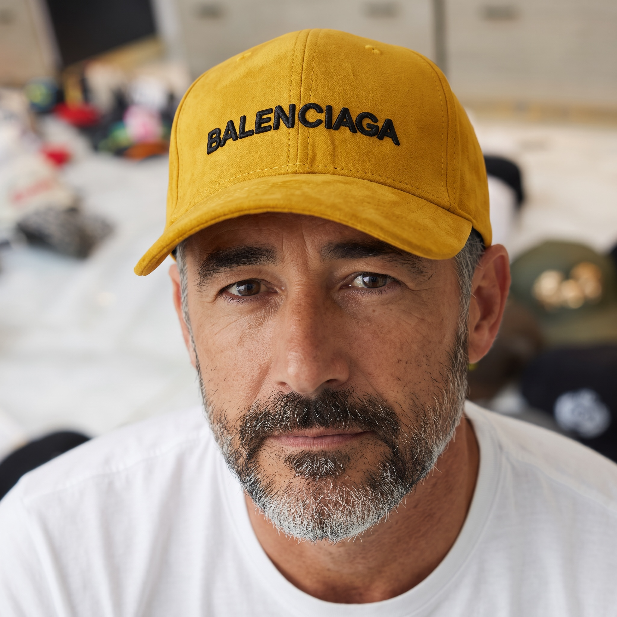 Balenciaga Mustard Suede Cap β¨ Luxe Street Statement