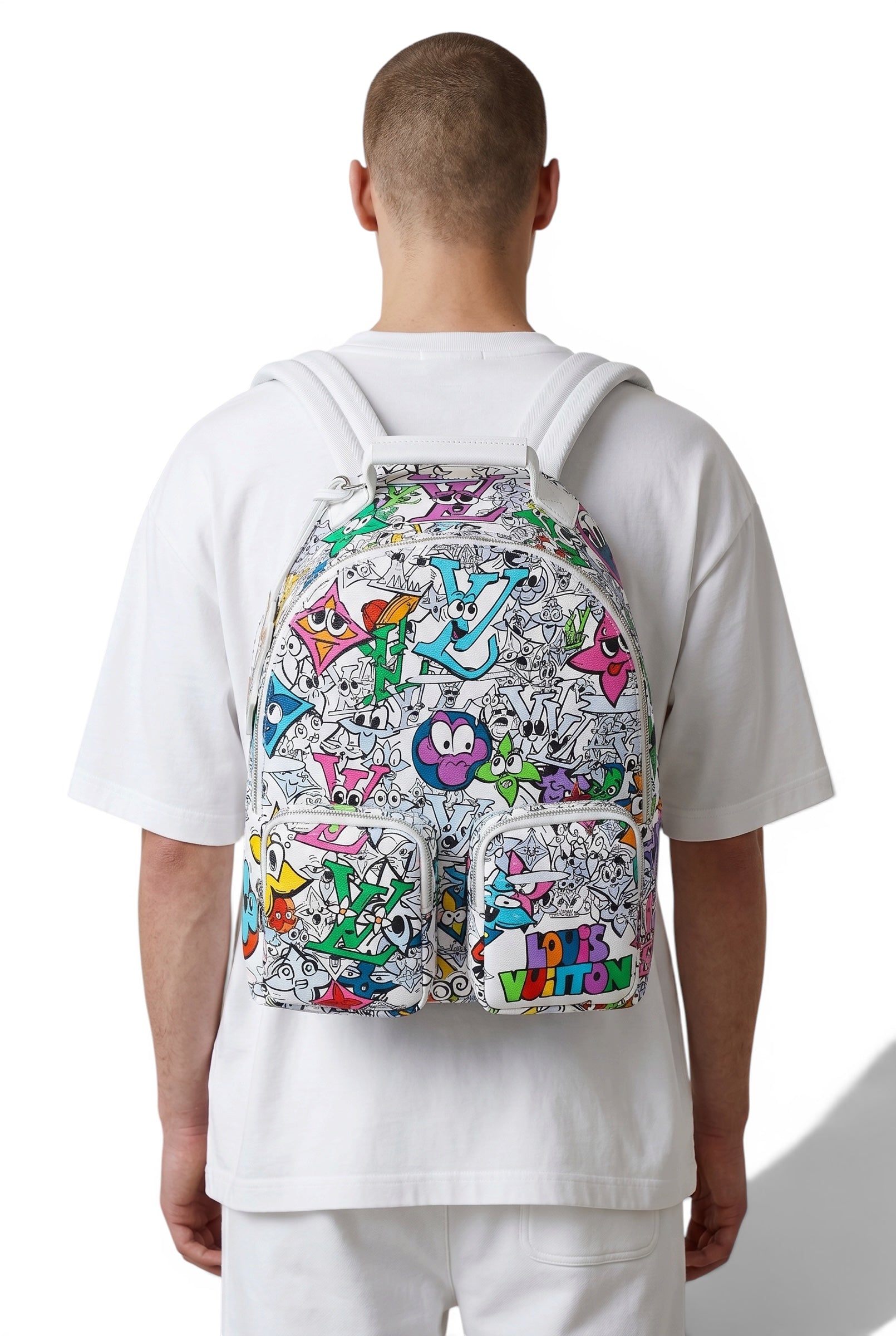 Louis Vuitton Graffiti Cartoon Backpack ๐๐โจ