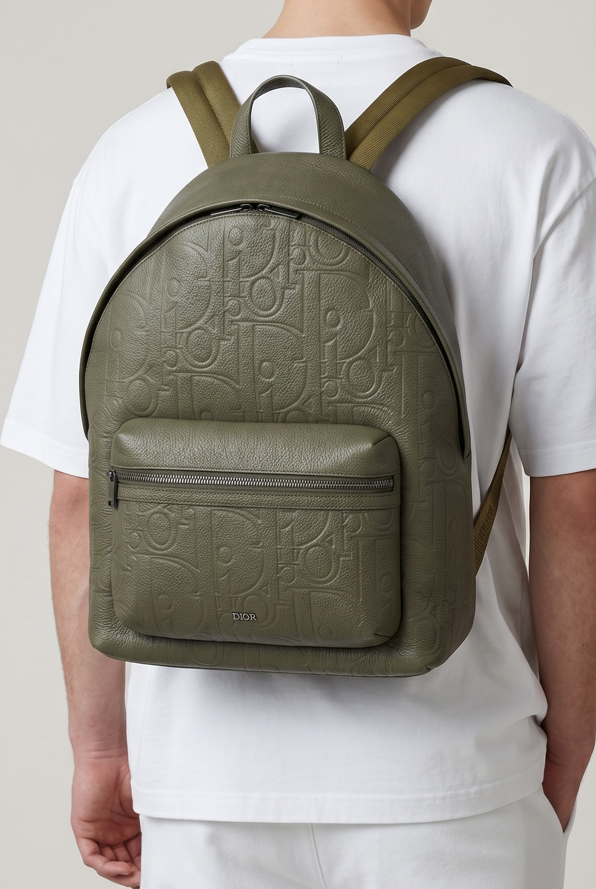 Dior Oblique Embossed Olive Luxury Backpack 🎒🫒✨