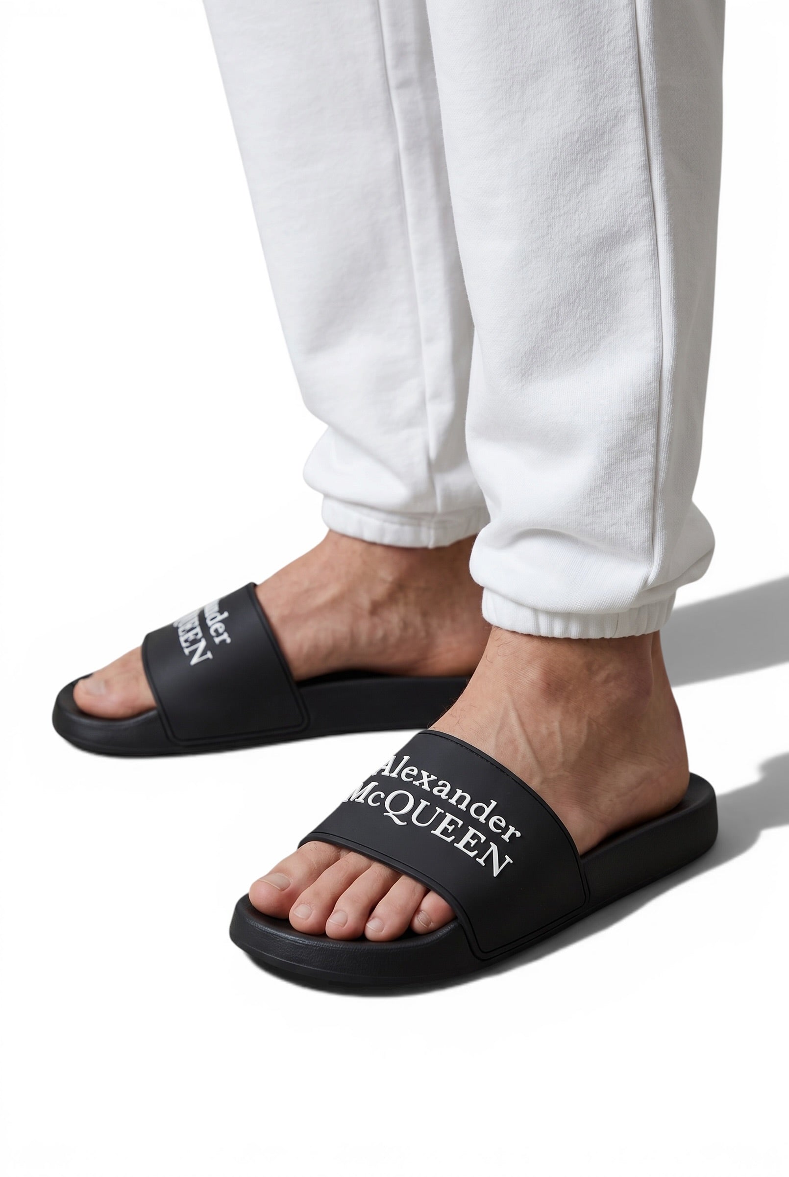 Alexander McQueen Black Logo Slides π€β¨ | Luxury Minimal Summer Essential π₯π