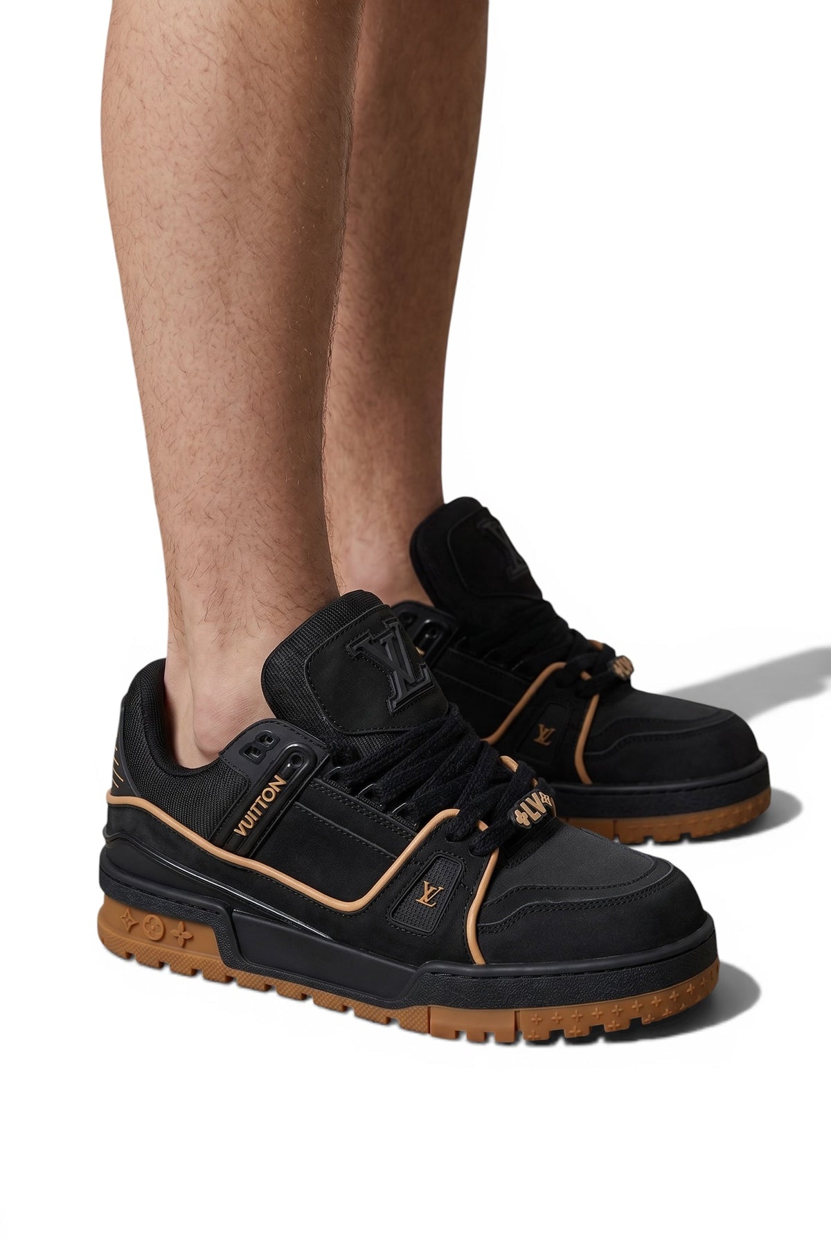 π€ Louis Vuitton Luxury Low-Top Sneakers β Black with Camel Sole πβ¨
