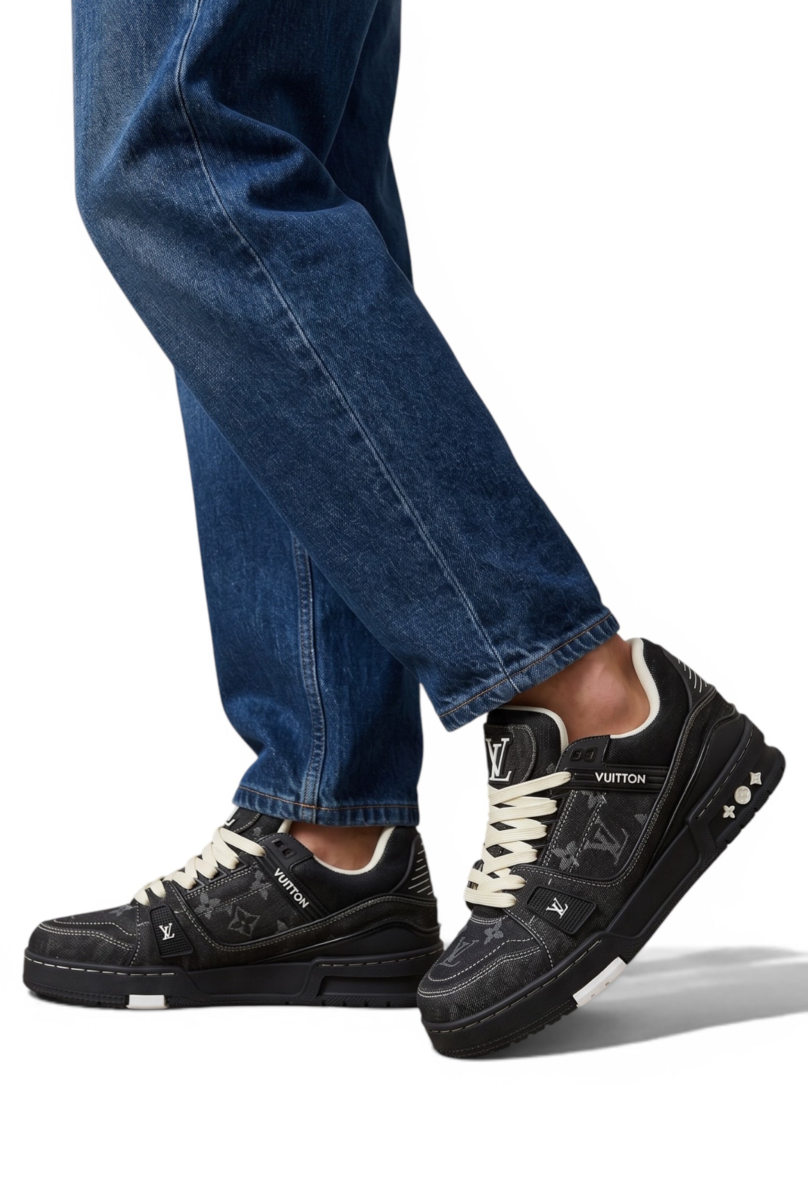 Louis Vuitton Black Denim Monogram Sneakers π€β¨ | Luxury Street Icon ππ₯