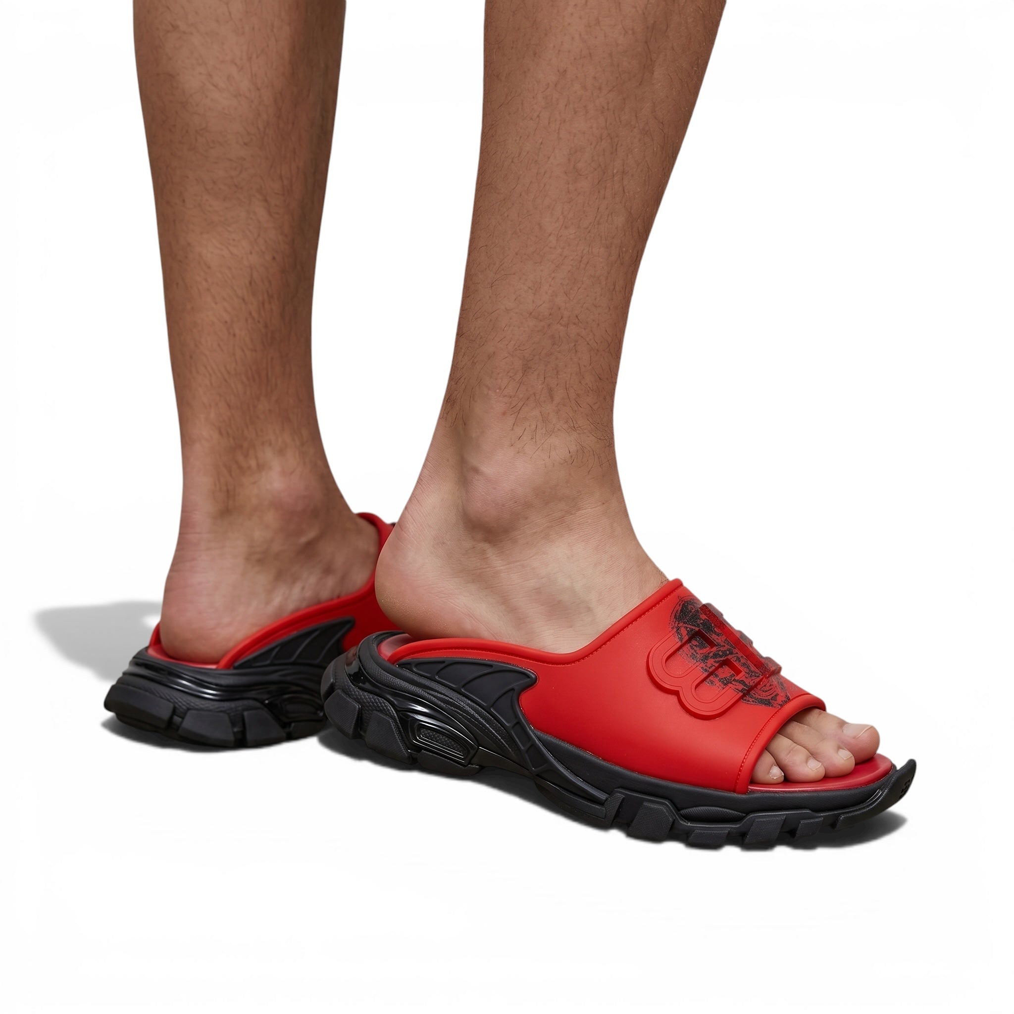 Balenciaga Red Chunky Slides β Minimal Streetwear Statement Slippers π΄π₯