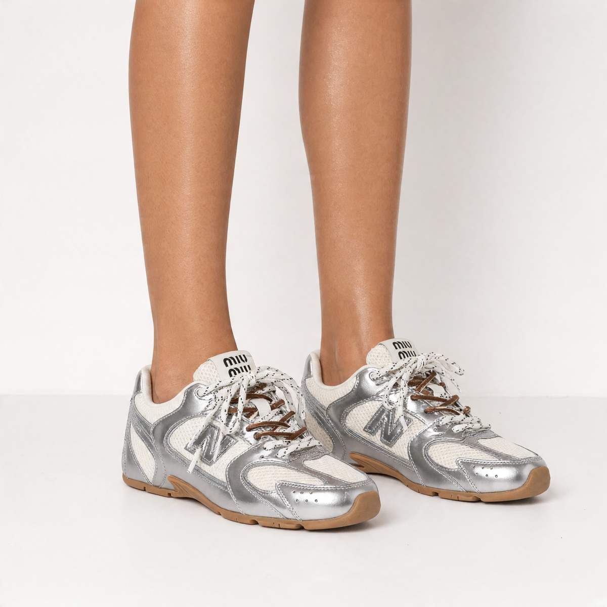 New Balance 328 Trainer β Silver & White