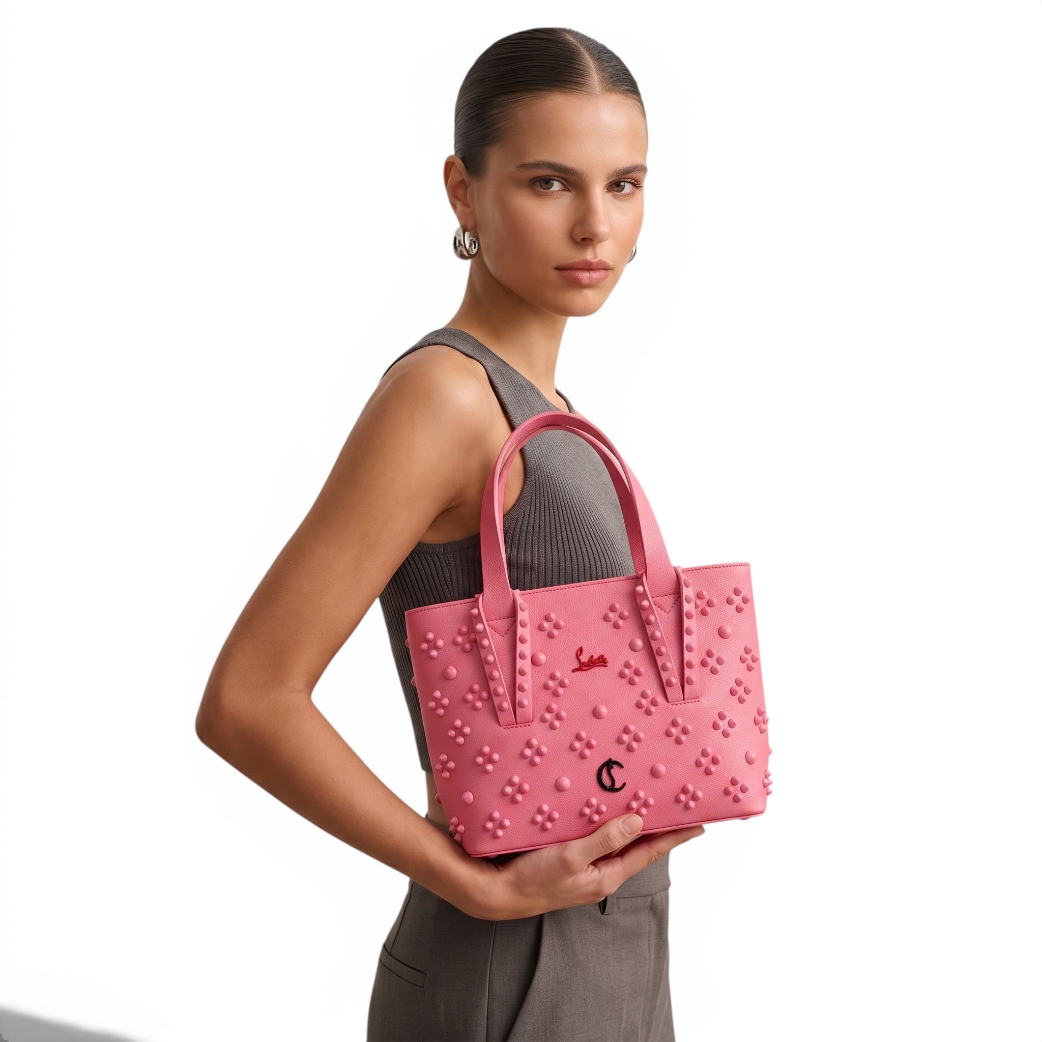 Christian Louboutin Pink Studded Mini Tote πβ¨ | Feminine Luxury Statement