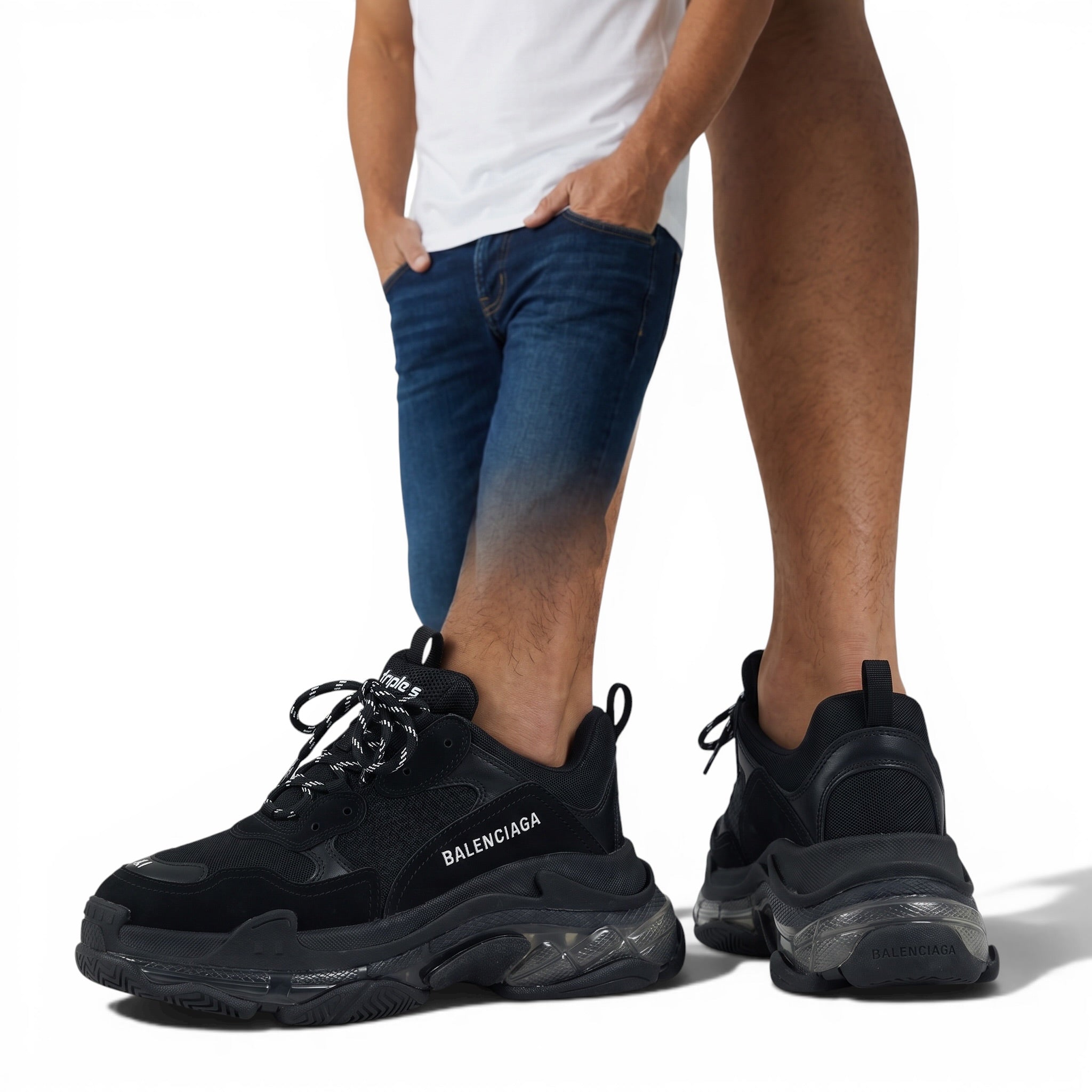 Balenciaga Triple S Sneakers β Triple Black Icon