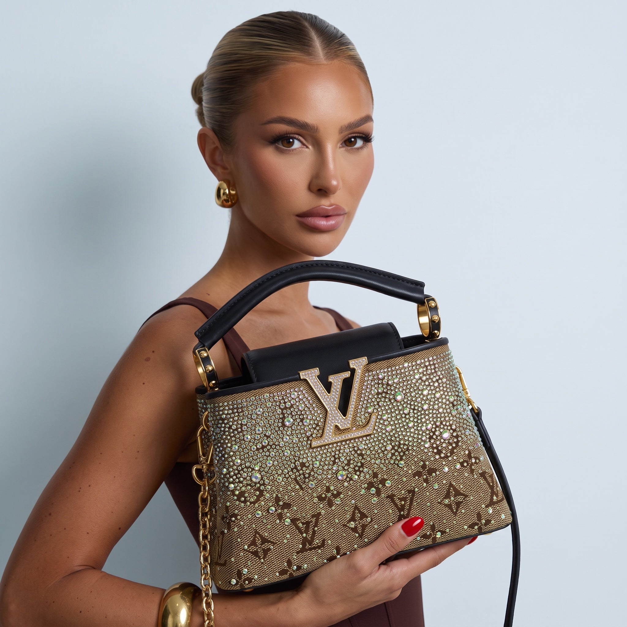 Louis Vuitton Top Handle mini β Brown Crystal Monogram β¨