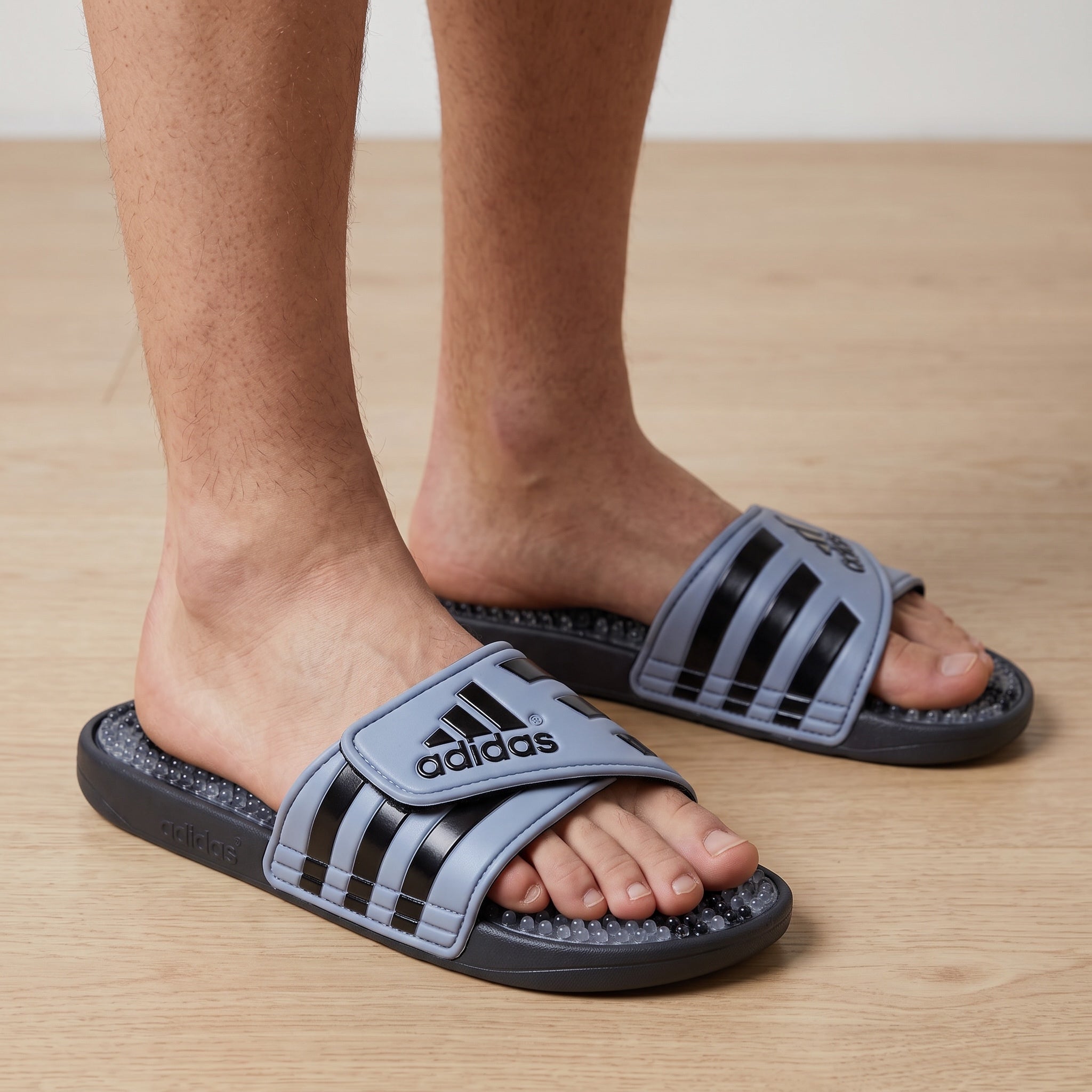 Adidas Adilette – Light Blue Massage Slides 🩵