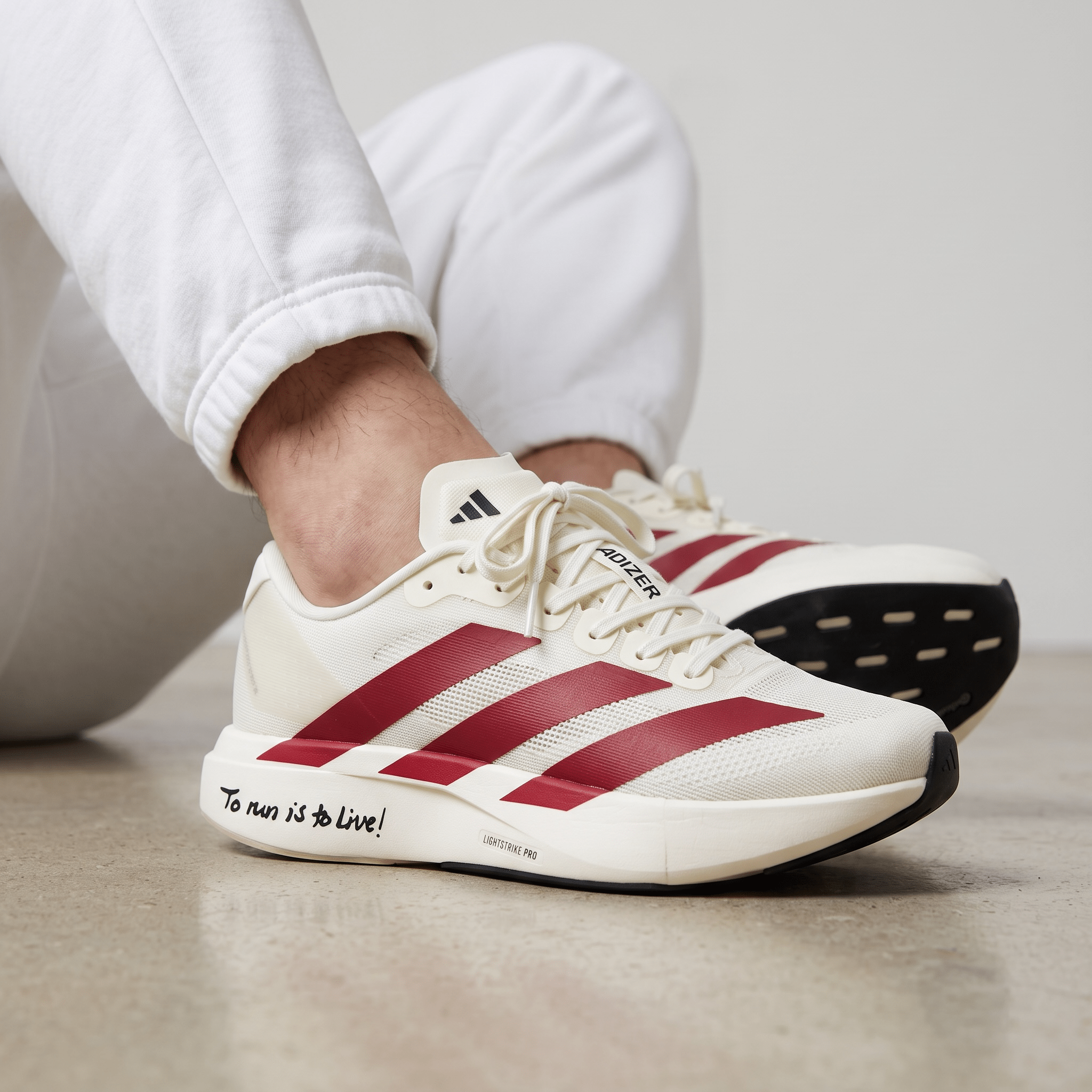 Adidas Adizero Running Shoes – White / Red