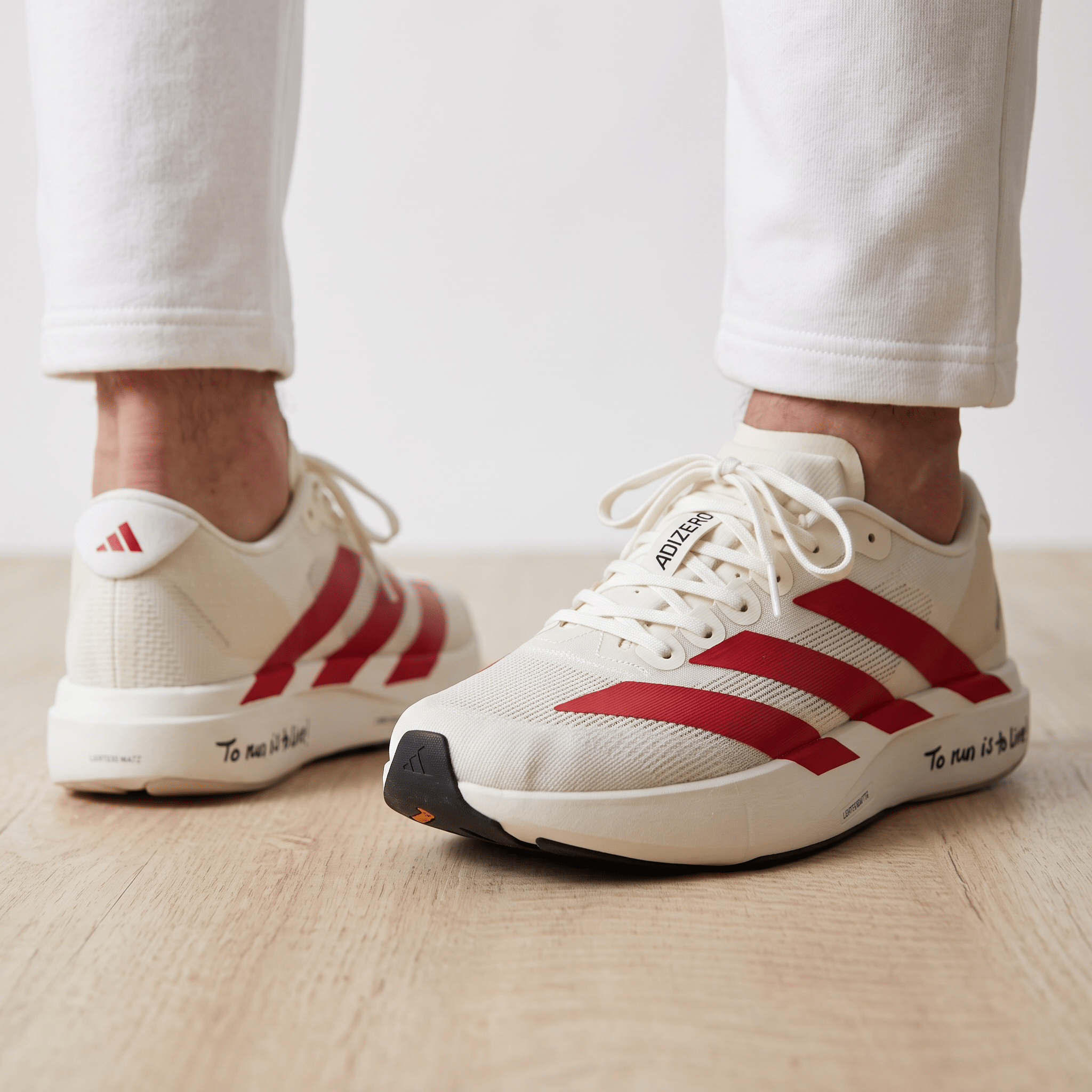 Adidas Adizero Running Shoes – White / Red