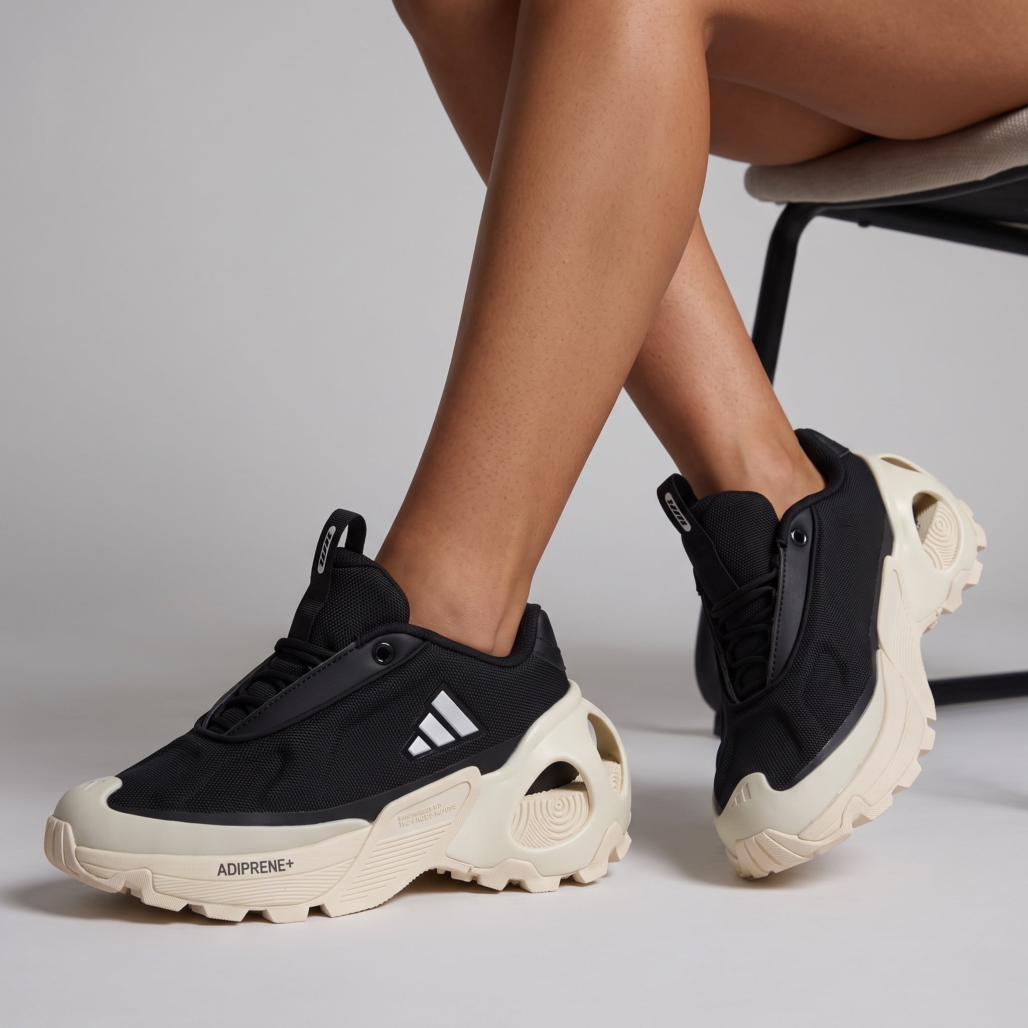 Adidas Chunky Runner β Black Cream Sculpted Sole π