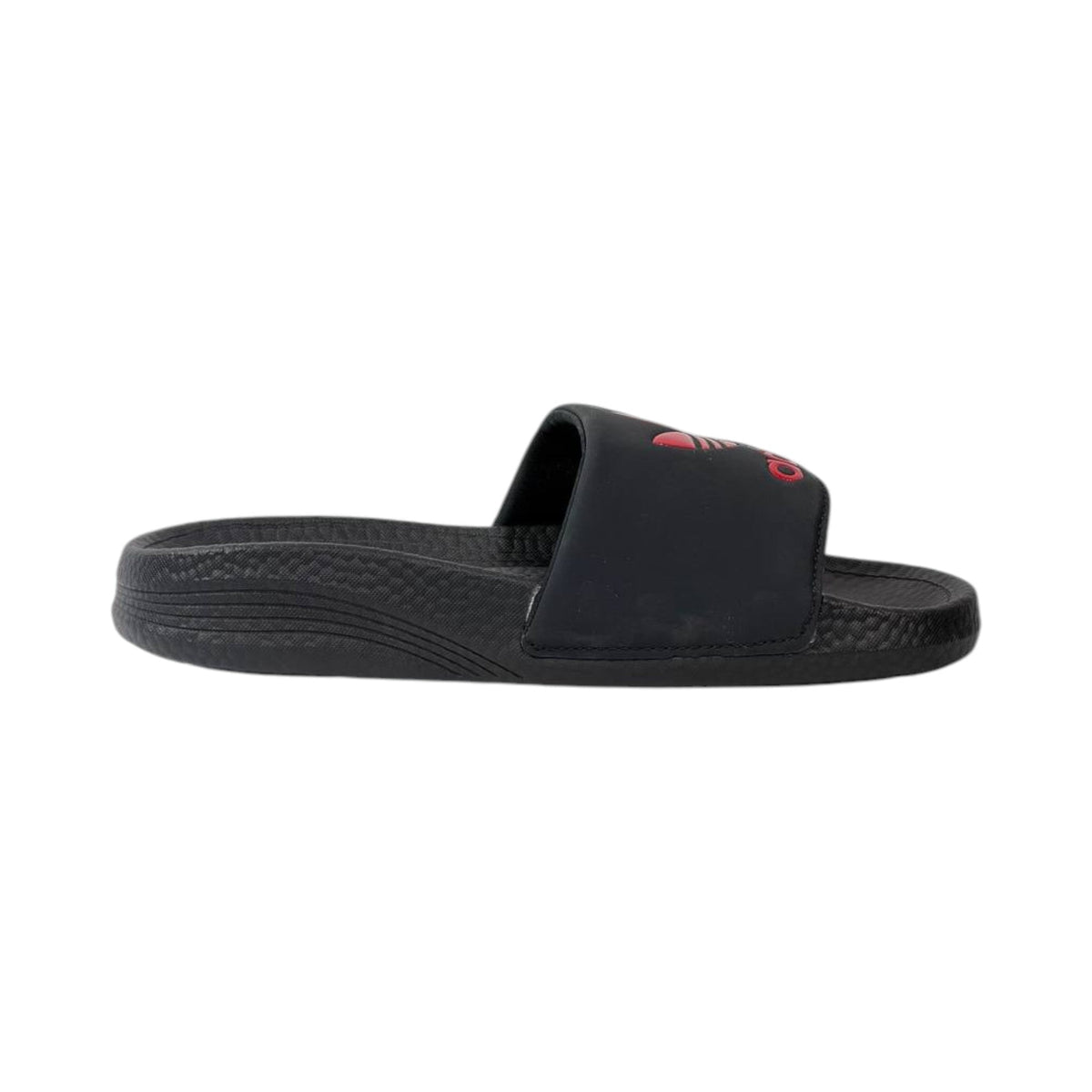 🩴 Adidas Originals Trefoil Slides – Black & Red Edition 🔴🖤✨
