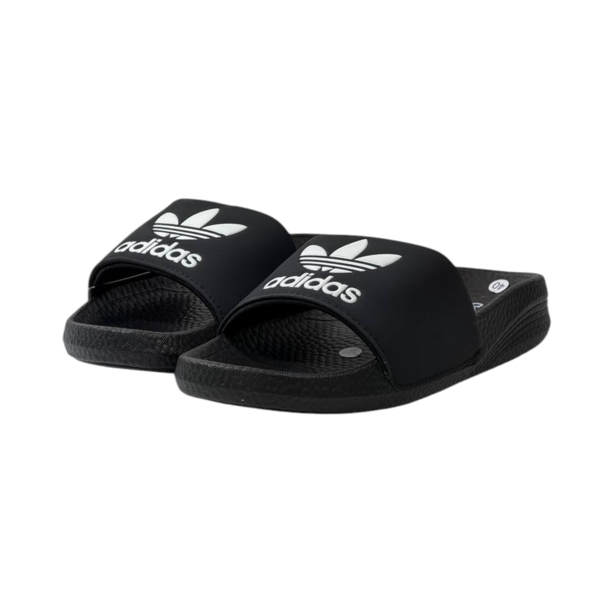 🩴 Adidas Originals Trefoil Slides – Classic Black Edition 🖤🤍✨