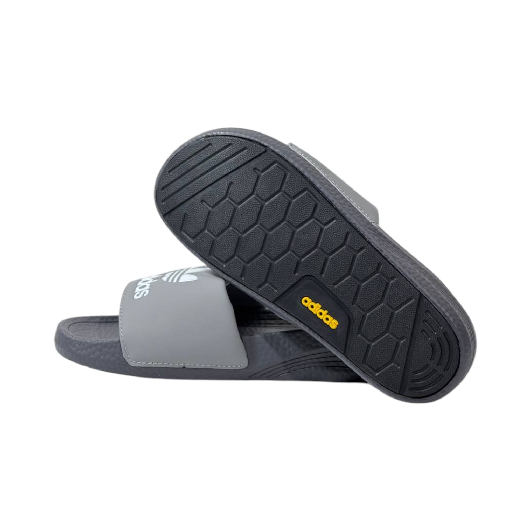 🩶 Adidas Originals Trefoil Slides – Urban Grey Edition ⚪🔥