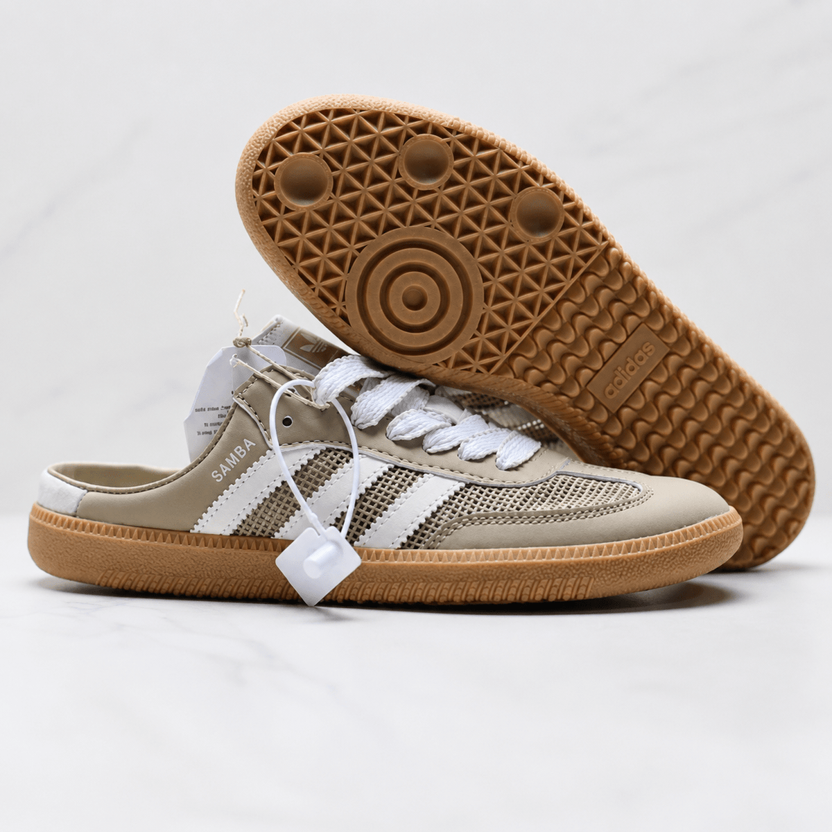 Adidas Samba Trainer Mule — Sand White