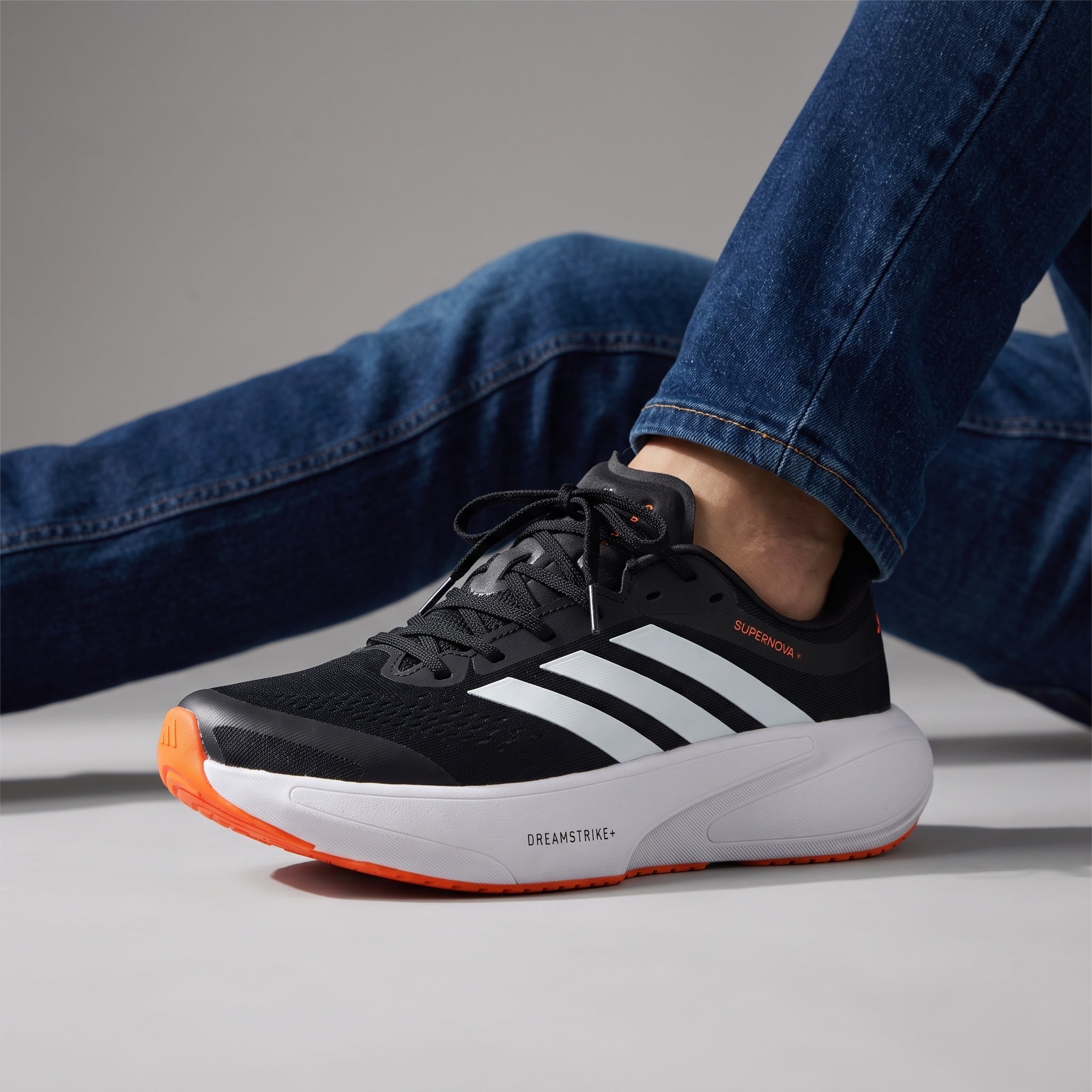 Adidas Supernova β Black White Orange Sneakers π