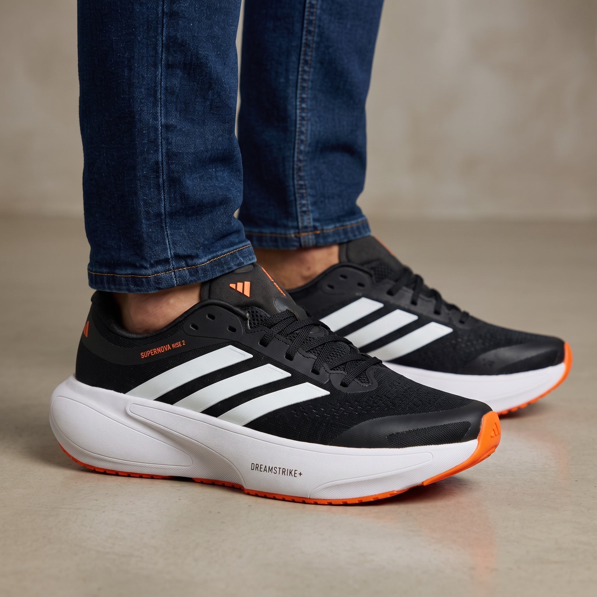Adidas Supernova β Black White Orange Sneakers π