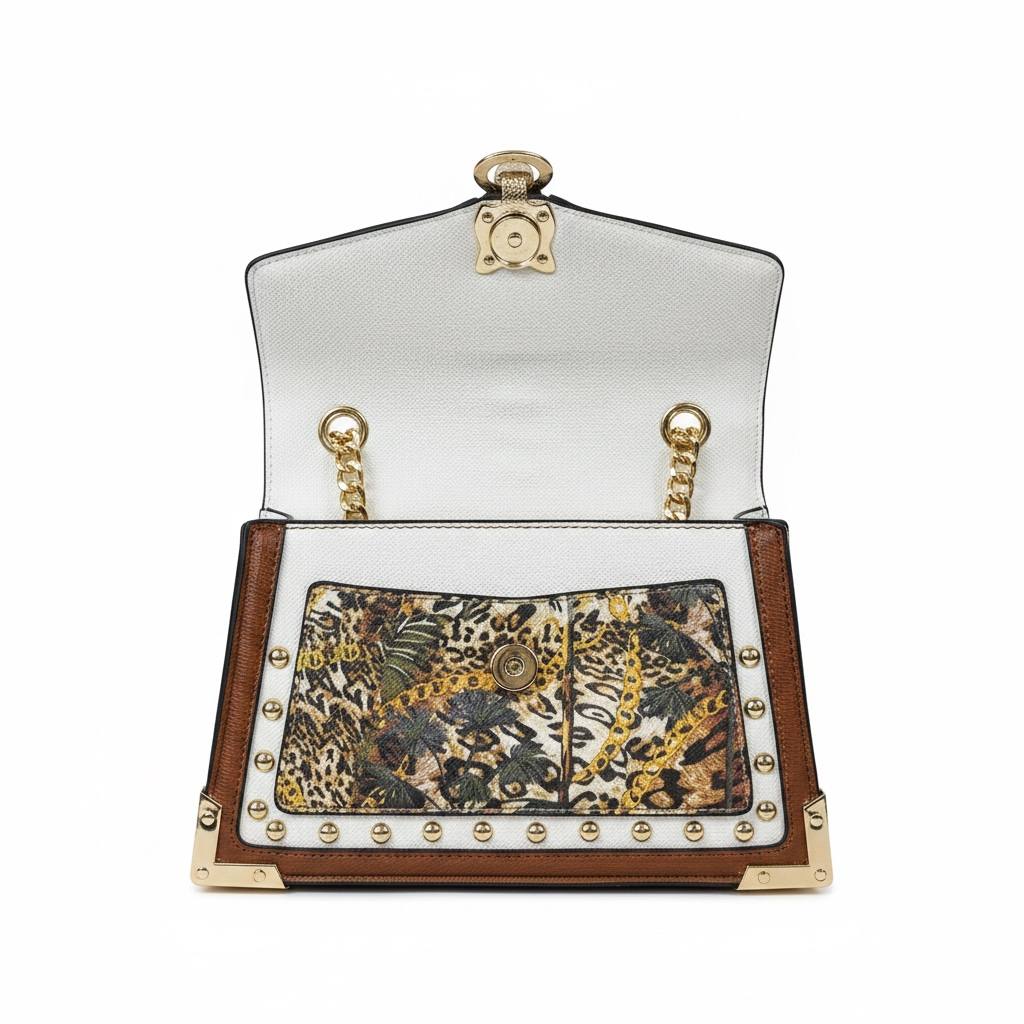 ALDO Panther Charm Floral Studded Shoulder Bag 🐆✨ Luxury Statement Crossbody Purse