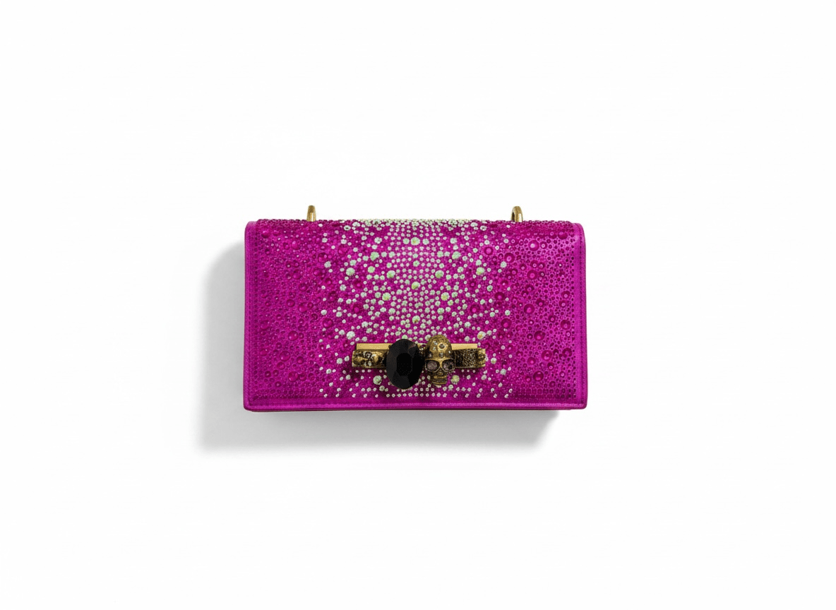 Alexander McQueen Fuchsia Crystal Skull Clutch πβ¨β οΈ