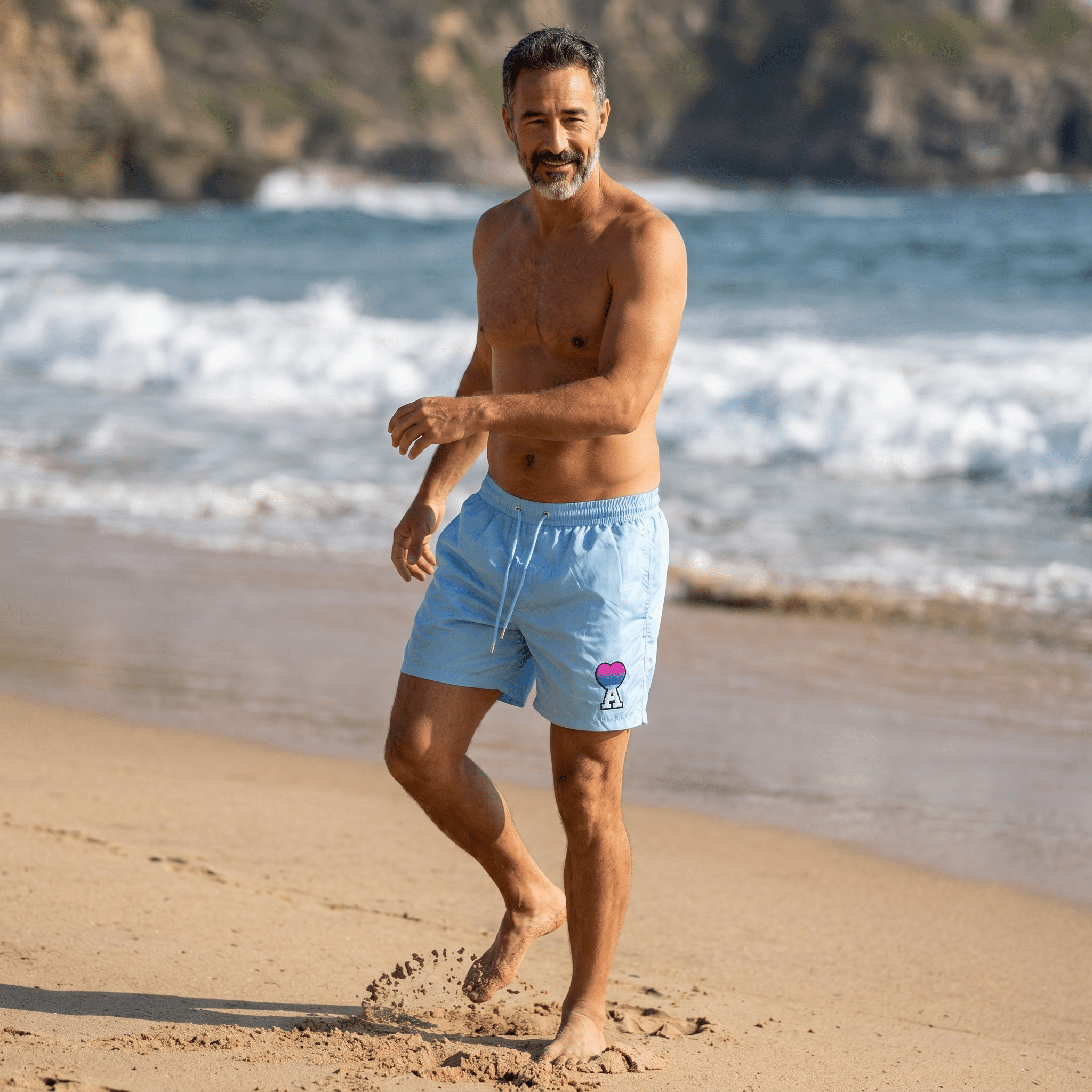 AMI Paris Baby Blue Swim Shorts π΄π