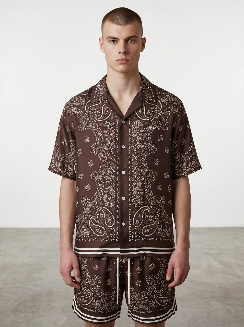 Amiri Brown Paisley Co-Ord Set β Luxury Summer Resort Fit π€β¨