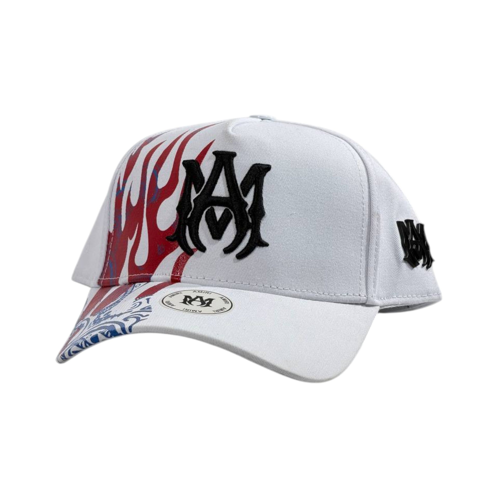 🔥 Amiri Flame Logo Cap | White Luxury Streetwear Hat 🧢