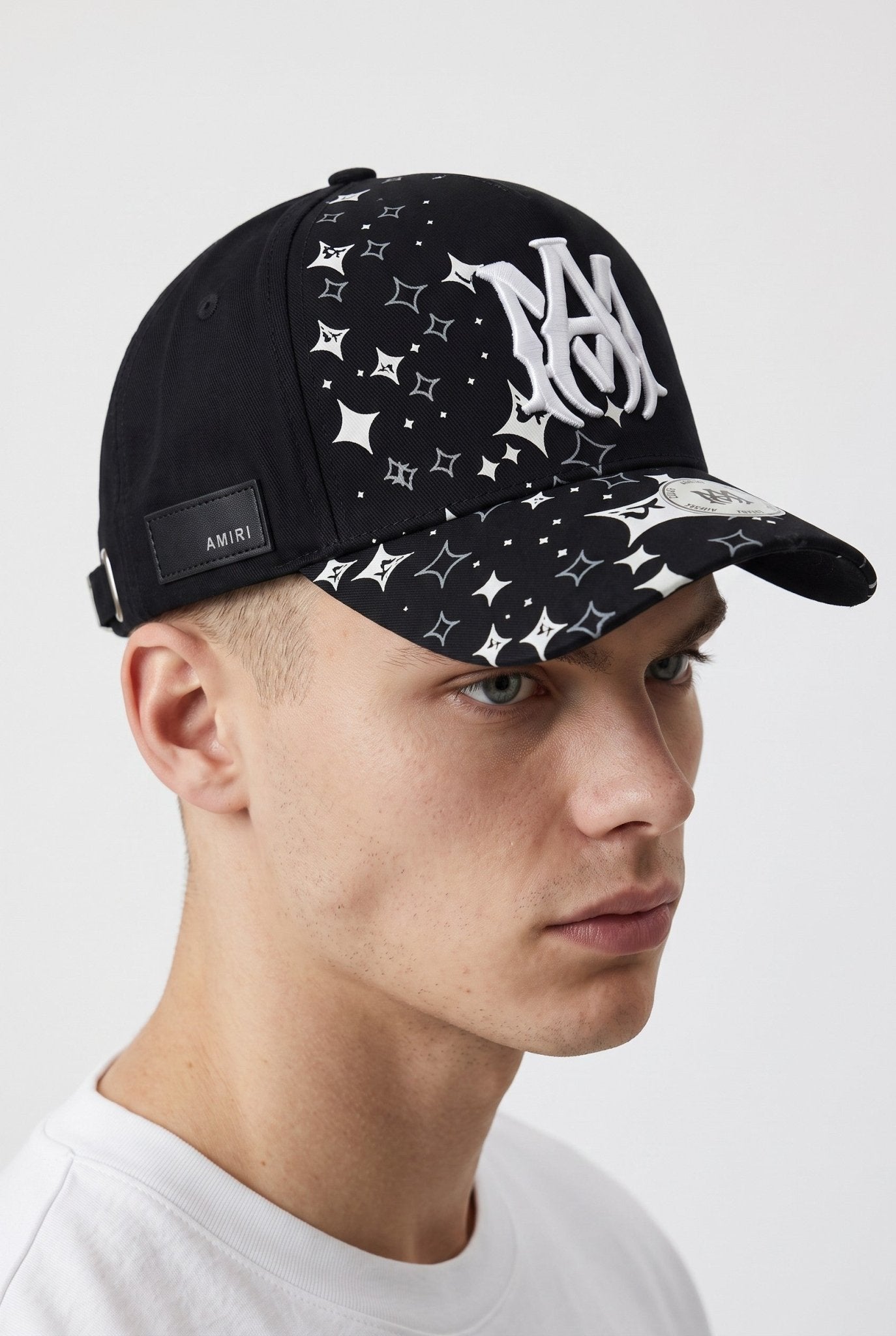 Amiri MA Logo Graphic Baseball Cap β Black & White