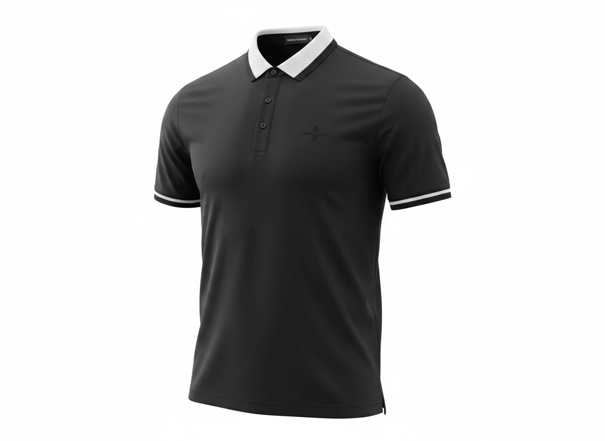 Armani Exchange Black Polo Shirt 🖤⚪ Sleek Contrast Design