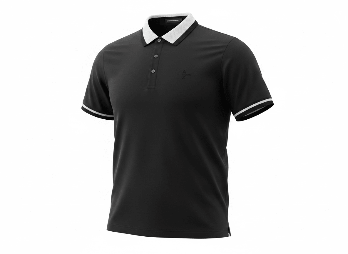 Armani Exchange Black Polo Shirt 🖤⚪ Sleek Contrast Design