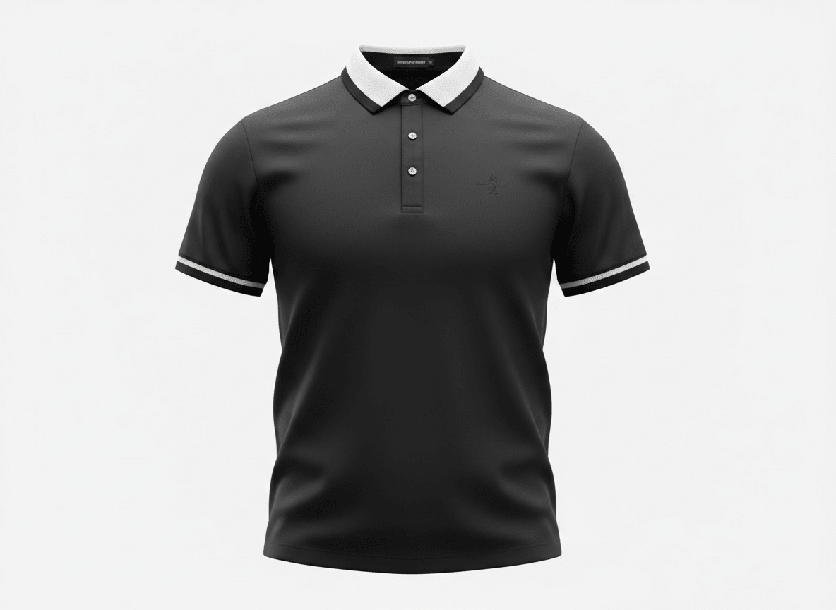 Armani Exchange Black Polo Shirt π€βͺ Sleek Contrast Design