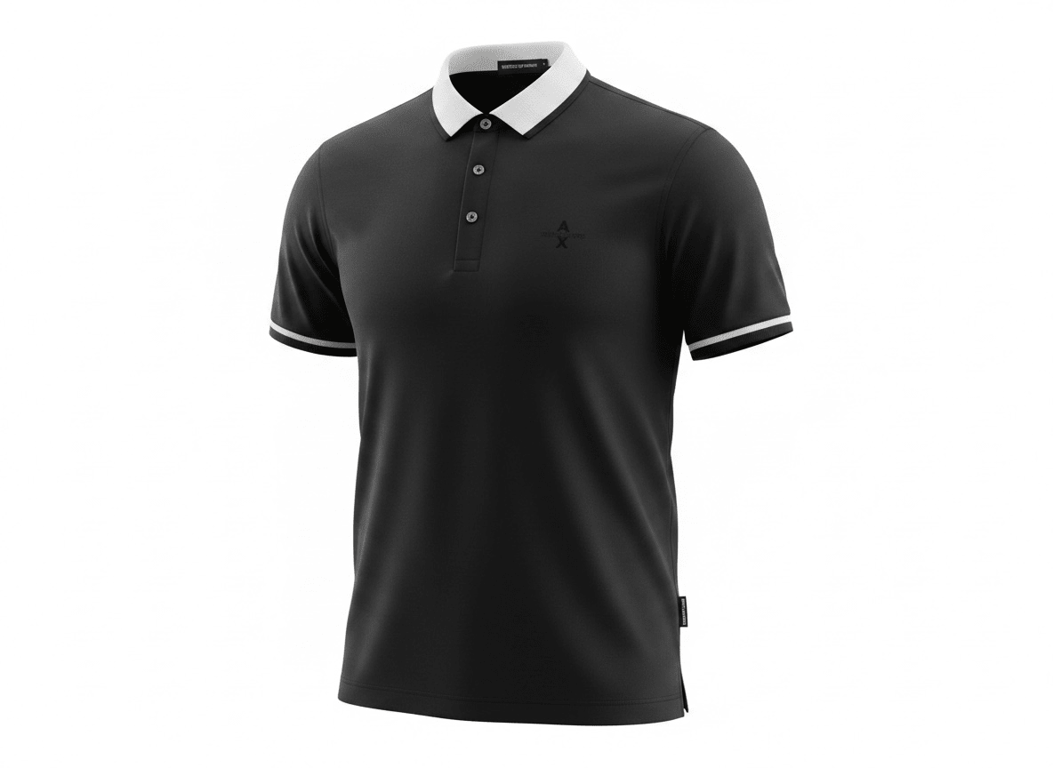 Armani Exchange Black Polo Shirt 🖤⚪ Sleek Contrast Design