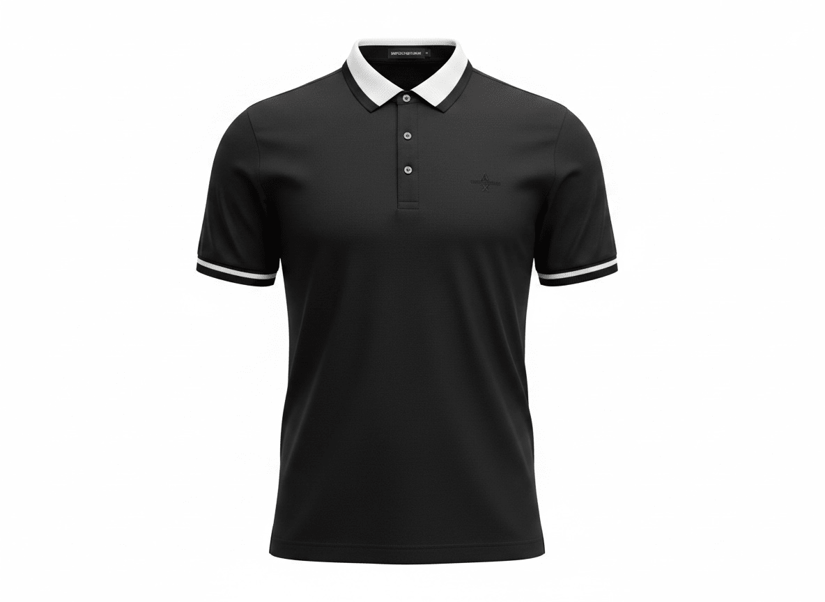 Armani Exchange Black Polo Shirt π€βͺ Sleek Contrast Design