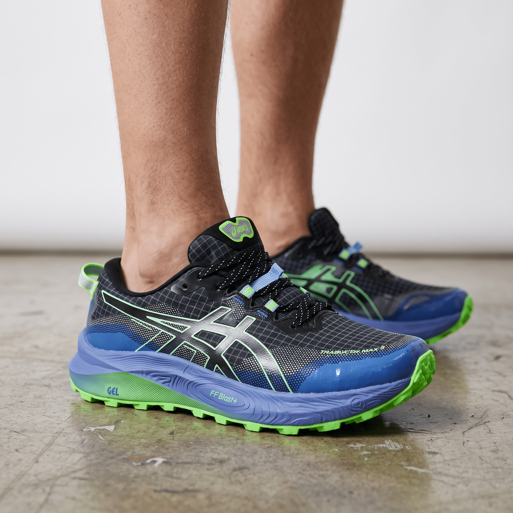 💙 Asics Gel-Trabuco 13 Trail Running Shoes – Blue/Black/Neon Green