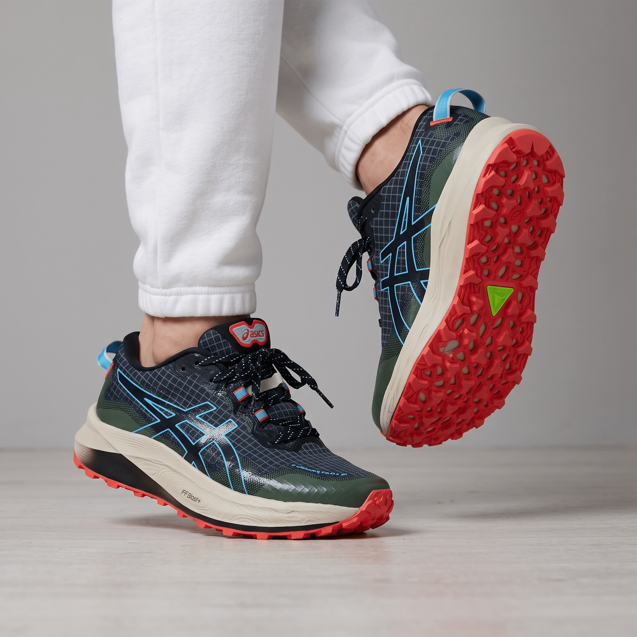 💙 Asics Gel-Trabuco 13 Trail Running Shoes – Green/Blue/Coral